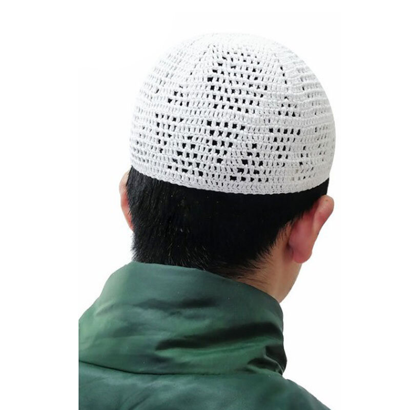BOHOWAII Islam Homme Prayer Hats Breathable Kippa Bonnet Musulman Homme Cotton Skull Cap Crochet Beanie Kufi Muslim Caps for Men