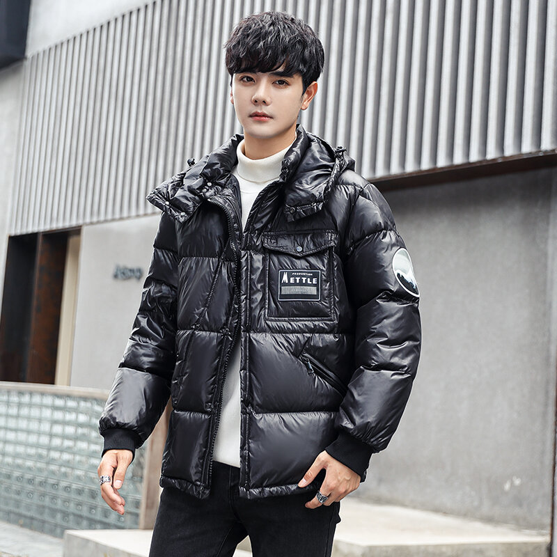 Manteau d'hiver à capuche pour hommes, édition coréenne, tendance, doudoune épaisse, haute qualité, décontracté, imperméable