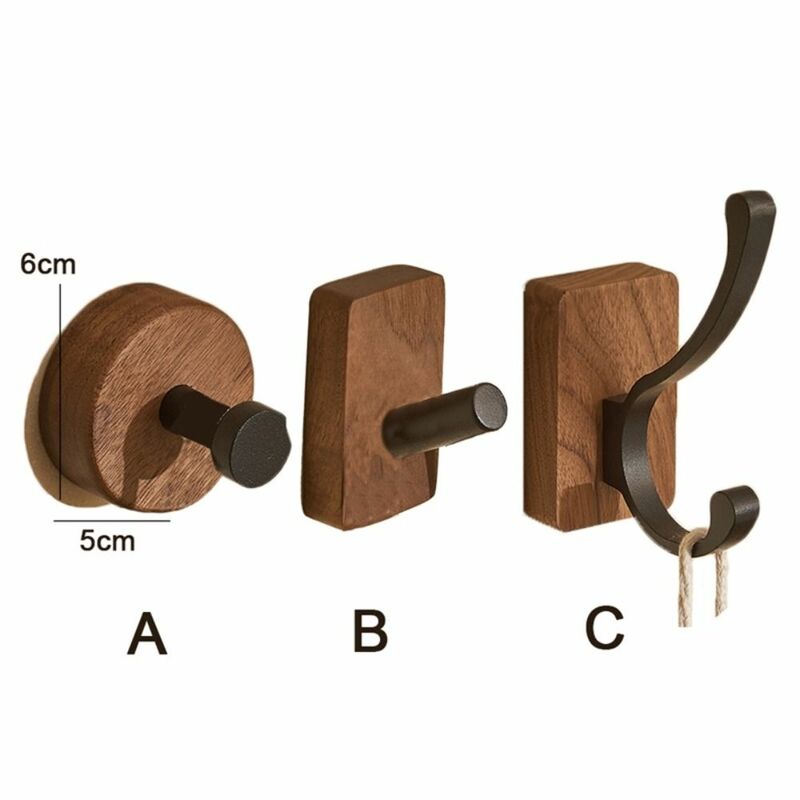 Настенный крючок из массива дерева креативный прямоугольный винтажный деревянный крючок для хранения Круглый бытовой