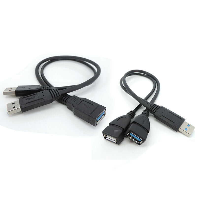 USB 3.0 2.0 Male female To Dual USB 3.0 male Female Jack Splitter 2 Port USB Hub Data Cable Adapter Cord For Laptop Computer L1