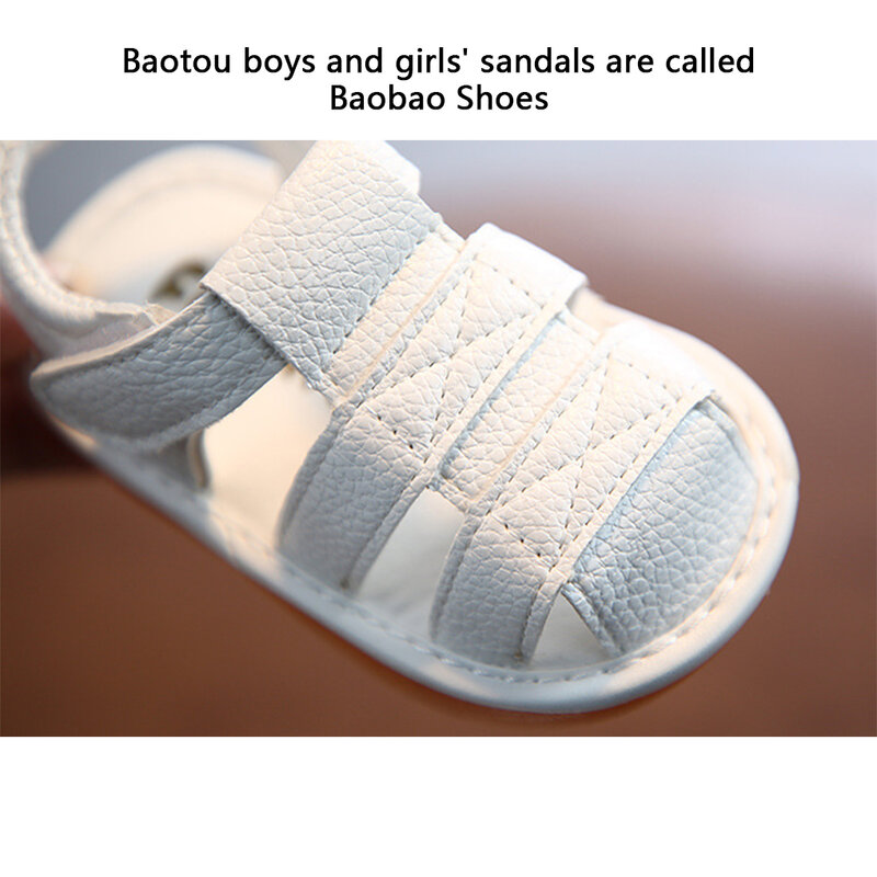 1 Pair PU Leather Baby Sandal Portable Replacement Unisex Breathable Walking Playing Running Shoes Children Boys Girls Slipper