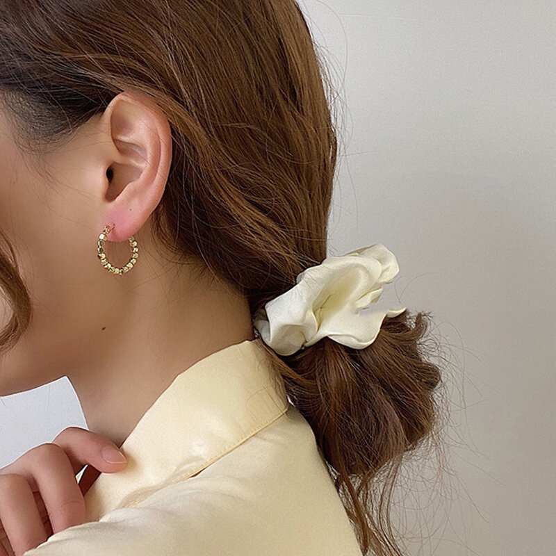 Boucles d'oreilles rondes en métal pour femmes, nouvelle collection, grande déclaration de personnalité, boucles d'oreilles carrées d'été, bijoux à la mode, 2022