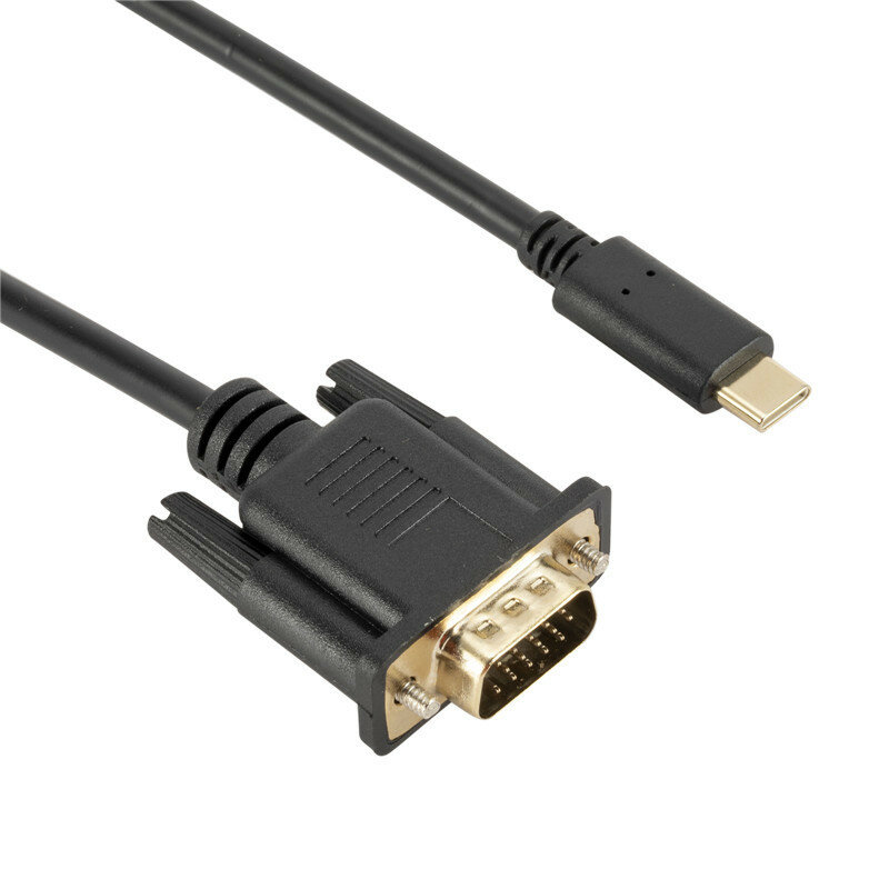 Concentrador de Cable USB C a VGA, adaptador de transferencia de datos VGA Revolution, 180CM, 1080P, para portátil, proyector de vídeo externo
