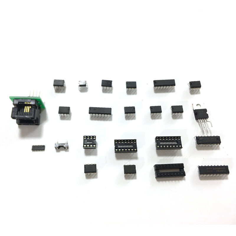 Chip IC surtido 150 piezas, Opamp, oscilador, Pwm,PC817,NE555,LM358,LM324, JRC4558,LM393,LM339,NE5532, Incl. Enchufes