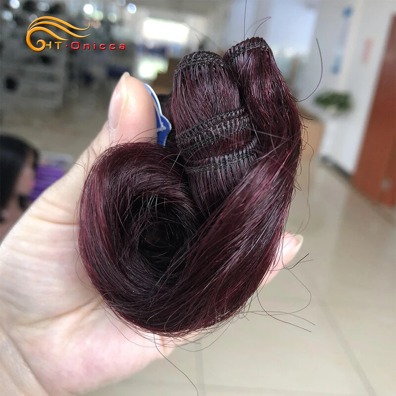Brazilian Curly Hair Weave Bundles 100% Human Hair 4 Bundles1B/27/30/Burgundy Bundles Hair Extension 5 5 6 7 Inches Remy Hair
