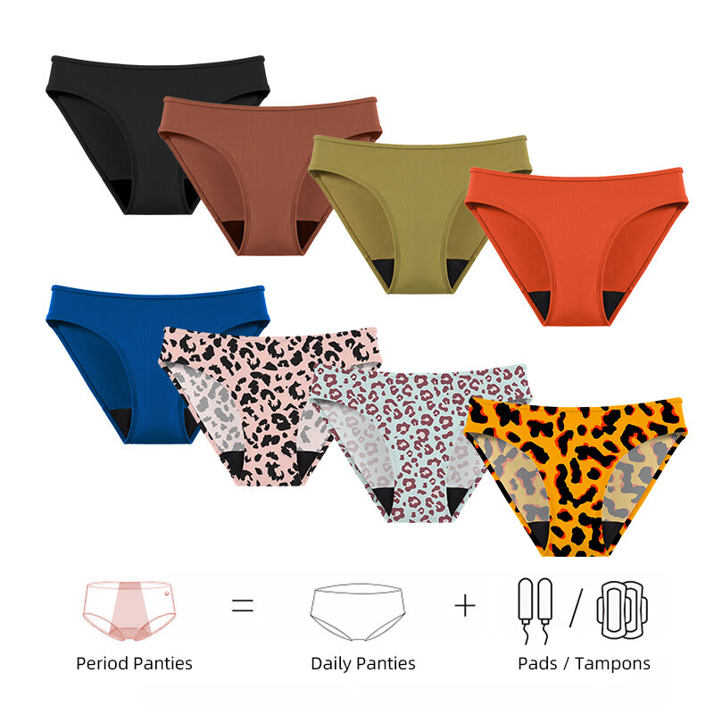 Physiological Underwear Low-waist Women's 4 Layer Leak Proof Briefs Seamless Bikinis Menstrual Cycle Absorbent Period Panties