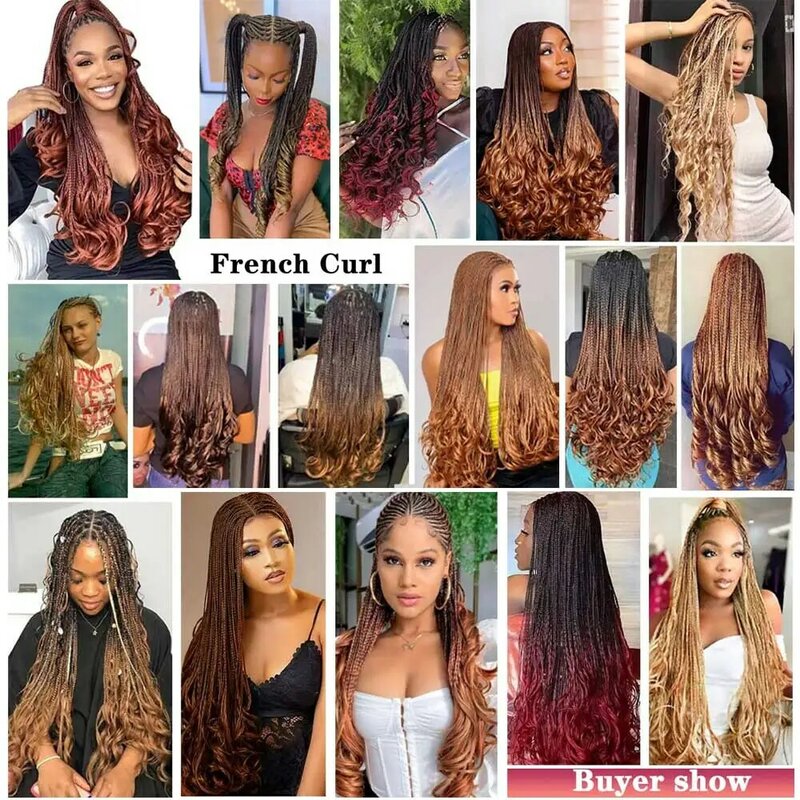 French Curls Braiding Hair Extensions Synthetic Hair Loose Wave Spiral Curl Braids High Temperature Ombre Pre Stretched Hair