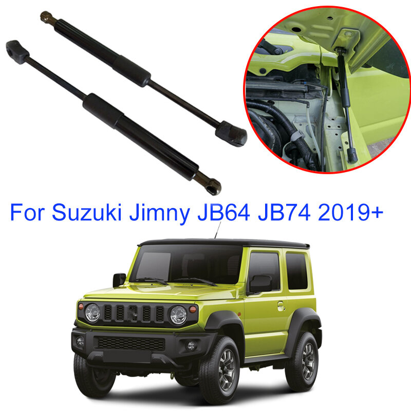 Soporte de elevación del capó delantero, resorte de Gas, amortiguador, varilla para Suzuki Jimny JB64 JB74 2019 +, 2 piezas