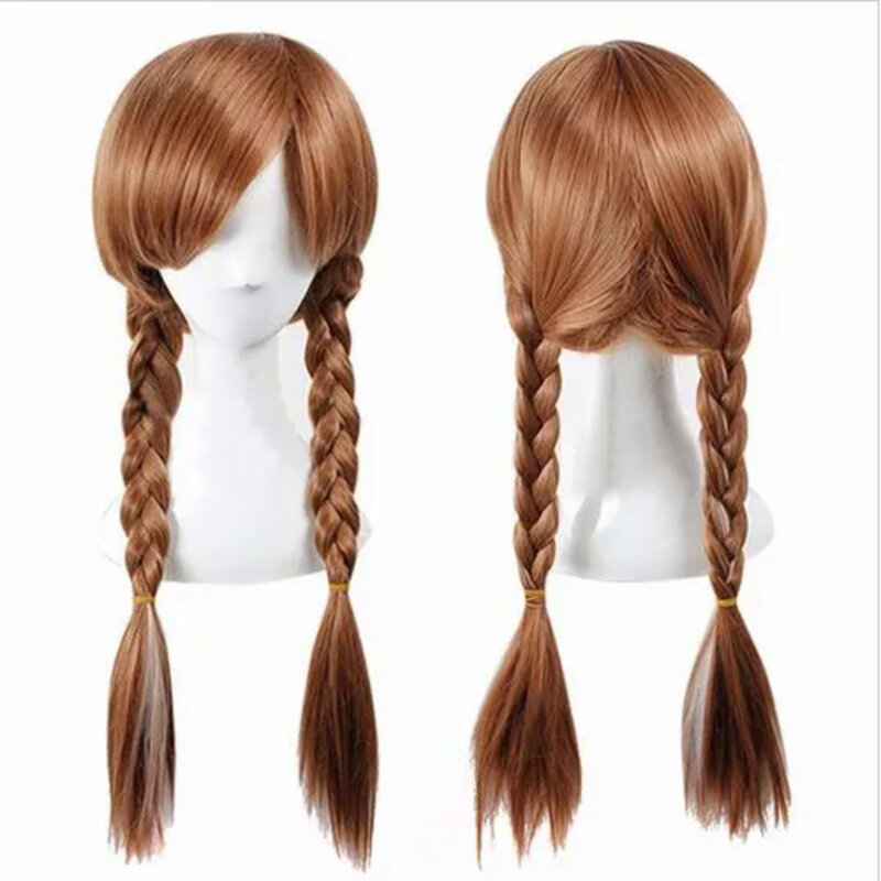 Quality Fashion Picture full lace High wigs>>Long Braided 70CM Synthetic Wig Heat Resistant Brown Ponytail Weave Head Hair