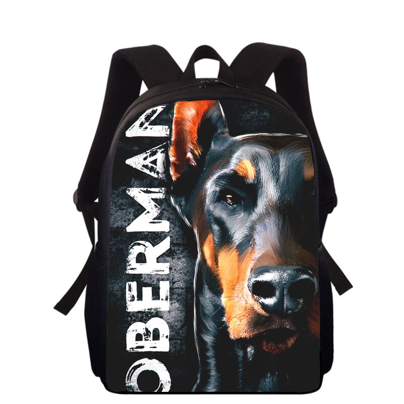 Doberman cool dog 16" 3D Print Kids Backpack Primary School Bags for Boys Girls Back Pack Students School Book Bags