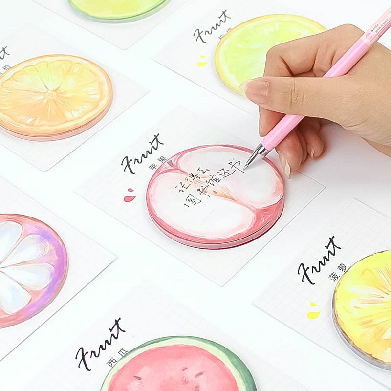 2pcs Creative Various Fruit Design Memo Pad Sticky Notes Memo Notebook Promotional  Christmas  Diary Drawing Painting Stationery
