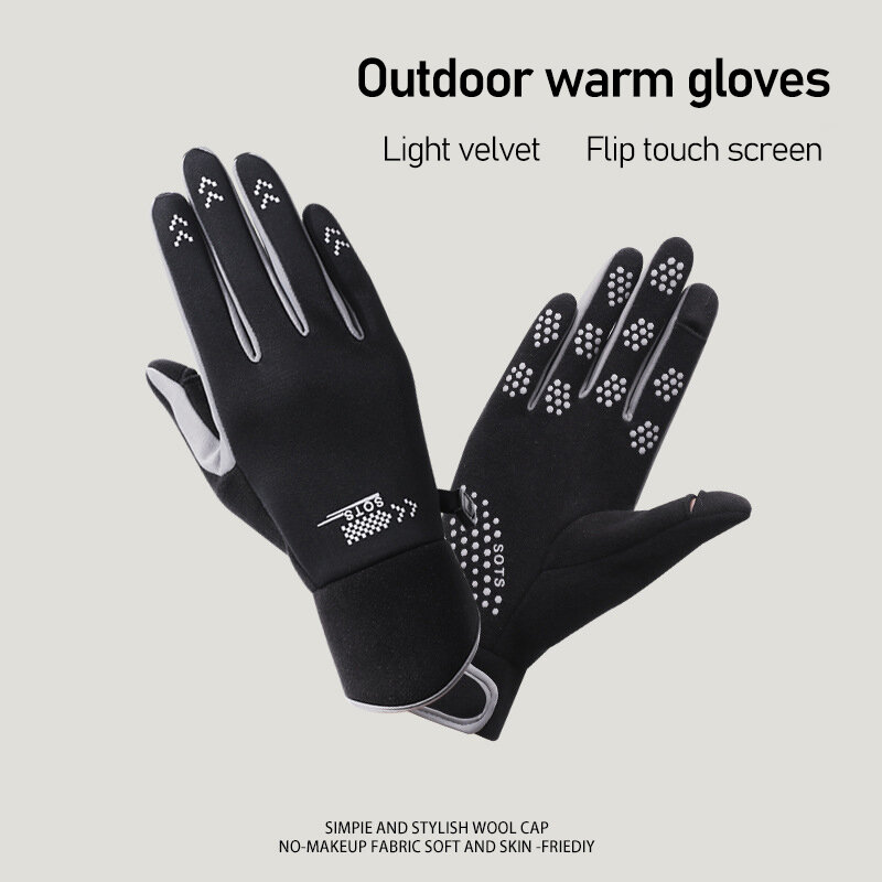 Guantes cálidos de invierno para pantalla táctil para hombres y mujeres, guantes para correr, ciclismo, pesca, impermeables y a prueba de viento para deportes al aire libre