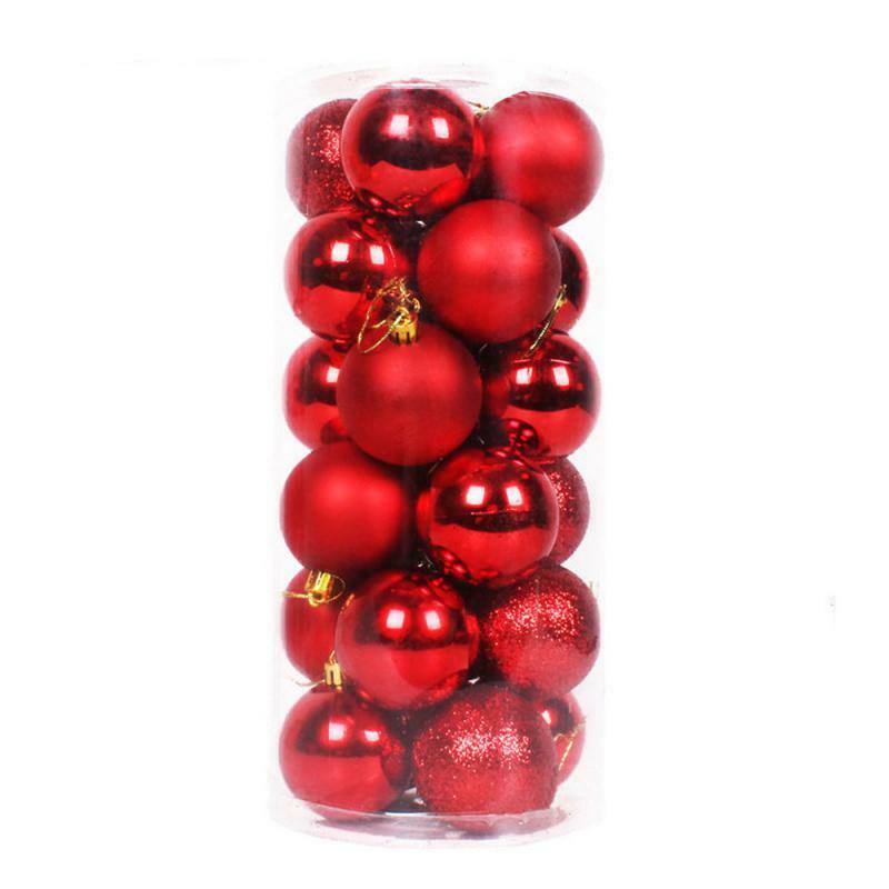 Kerst Decoratieve Hanger Kerstballen Creatieve Hoge Kwaliteit Herbruikbare Licht Vat Bal Plating Decoratieve Bal 24 Stuks