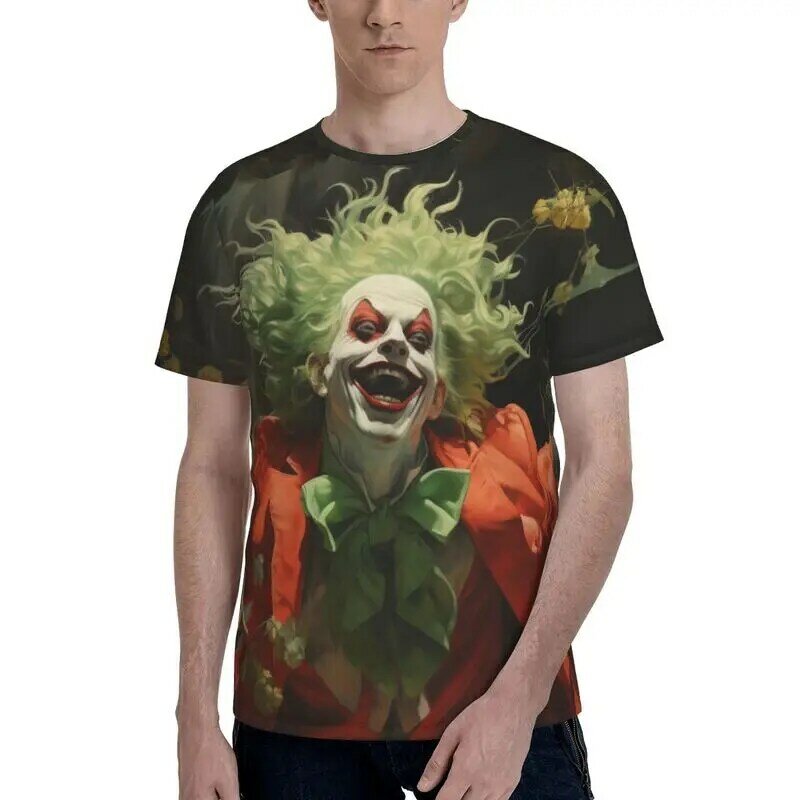 Camiseta con estampado de payaso en 3D para hombre, camiseta fresca y transpirable, ropa de manga corta, tendencia informal de moda, Top Y2K