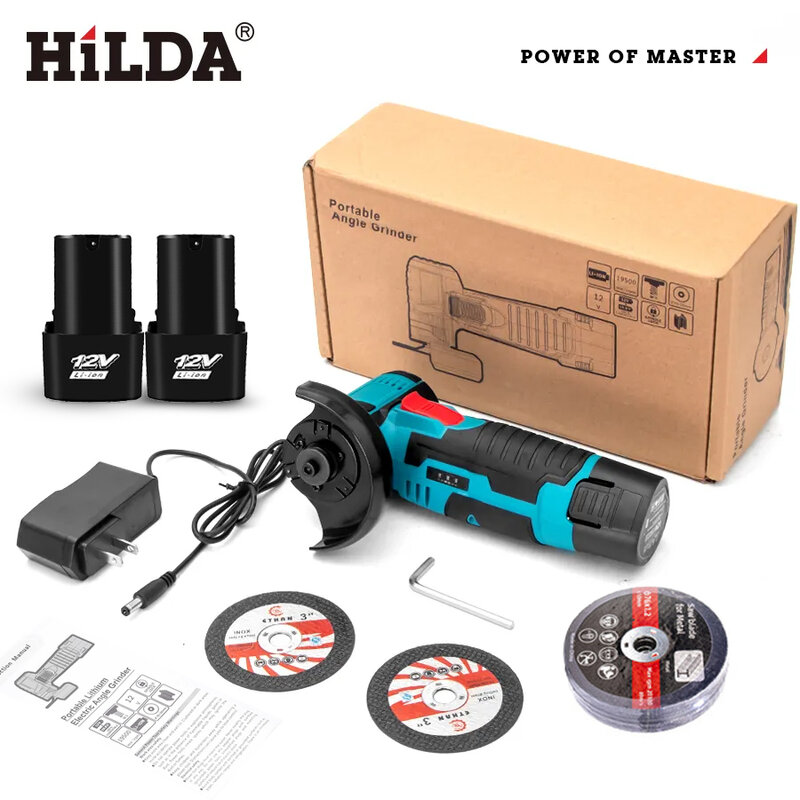 HiLDA 12V/3 pollici smerigliatrice angolare elettrica al litio Mini piccola macchina da taglio portatile per uso domestico lucidatrice