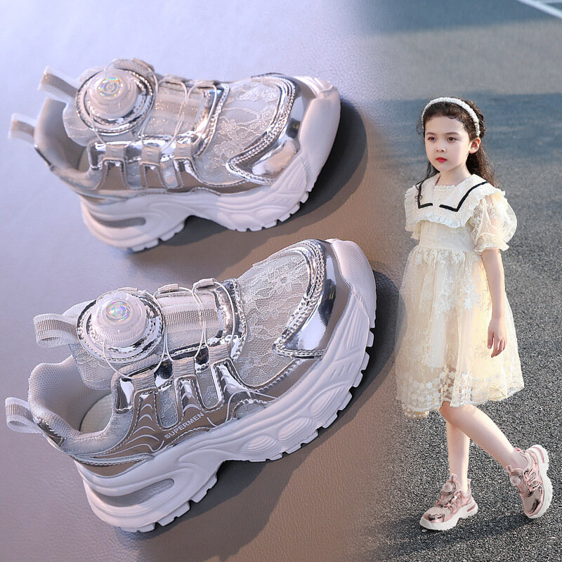 Kids Girls' Shoes Summer Tenis Children Girl Sneakers Breathable Mesh Lightweiht Sole Pink XHXL-Y1201