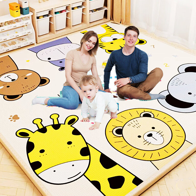 Tappetini da gioco per bambini Doubel Sided Animals tappeto per bambini giocattoli educativi per bambini Soft Floor Toddler Crawling Carpet Game Activity Gym