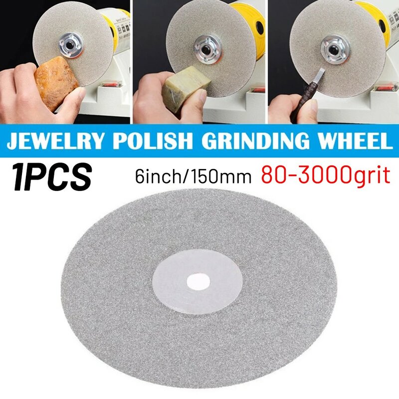 Шлифовальный диск с алмазным покрытием для ювелирных изделий, 6 дюймов, 150 мм, 80-3000 грит