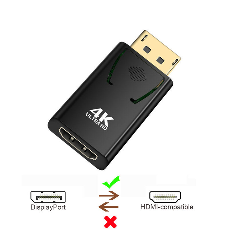 4K 1080P DisplayPort TO HDMI-Compatible อะแดปเตอร์ DP ตัวผู้กับตัวเมีย HD รองรับสายออดิโอวิดีโอสำหรับพีซีแล็ปท็อปทีวี