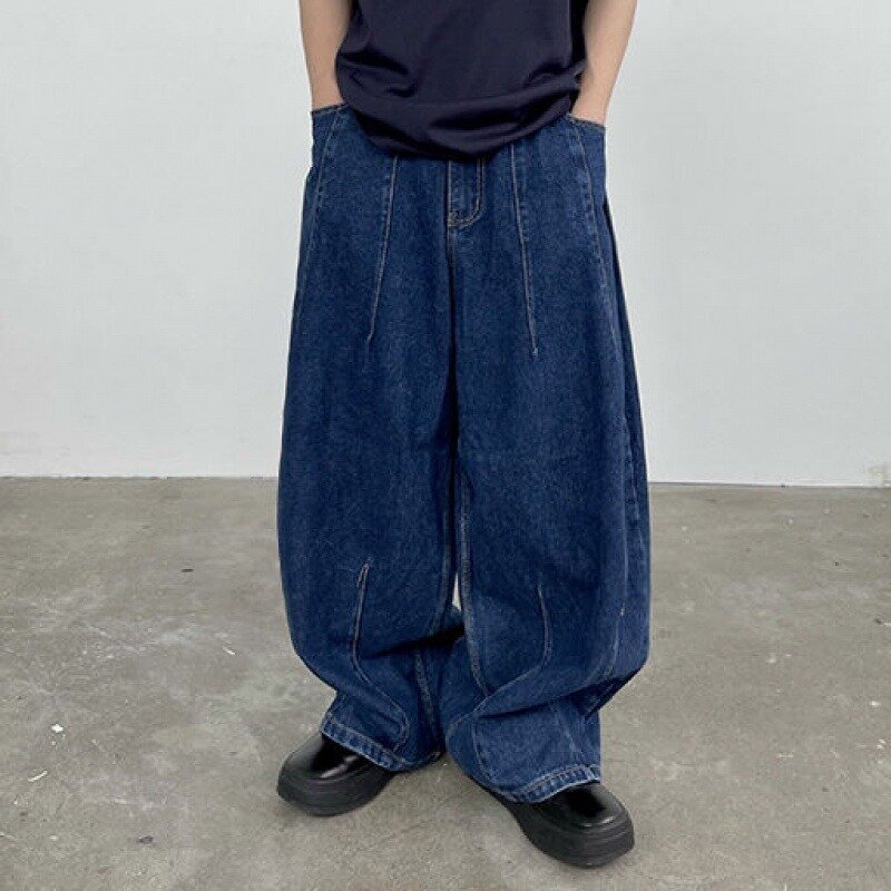 Мужские винтажные джинсы с широкими штанинами