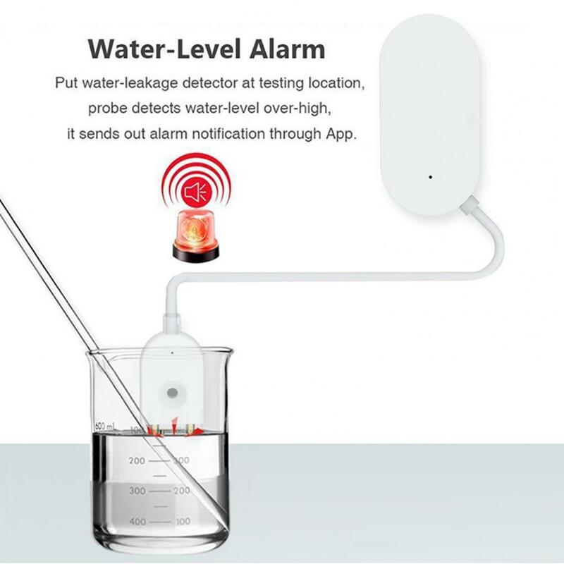Zigbee alarma de fugas de agua, sirena de sonido de 85dB, Sensor de fugas inteligente, alerta de inundación, Detector de seguridad de desbordamiento para Alexa y Google
