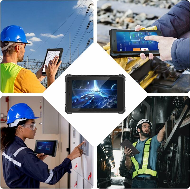 Rugged Tablet,8 inch Android 10 Industrial Outdoor Tablet,8GB+128GB,10000mAh Battery,750nit,1920x1200IPS,IP68 Waterproof Tablet