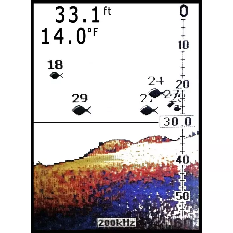 HawkEye Fishtrax 1C pencari ikan dengan tampilan Virtuview warna HD, hitam/merah, ukuran layar 2 "H x 1.6" W