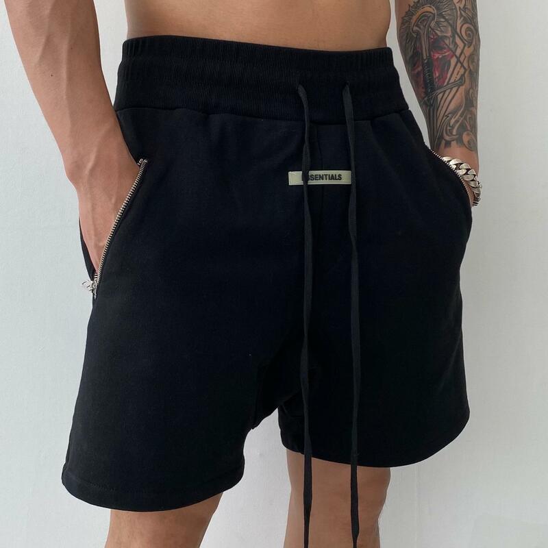 2024 new Summer Fashion Sports and fitness Breeches Sweatshorts Male Sports Loose zippered pocket Breathable Shorts Pants men's