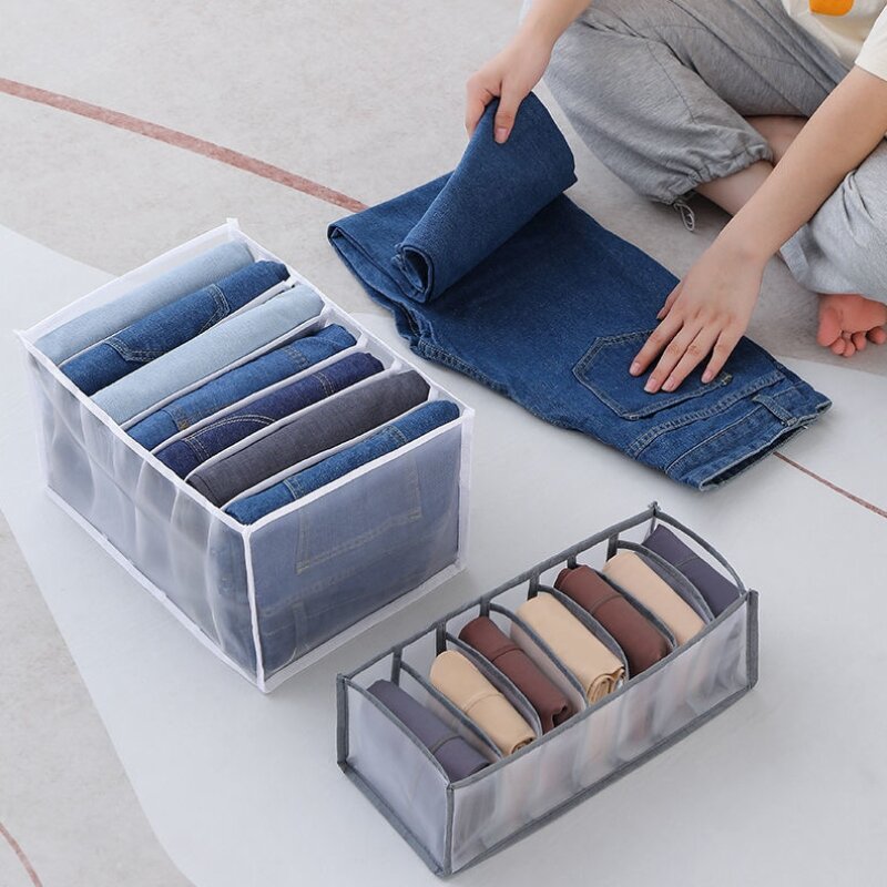Organizer Panties Socks Storage Boxes Wardrobe Pants Clothes Underwear Drawers jeans Clothes Separator Bra Folding Divider