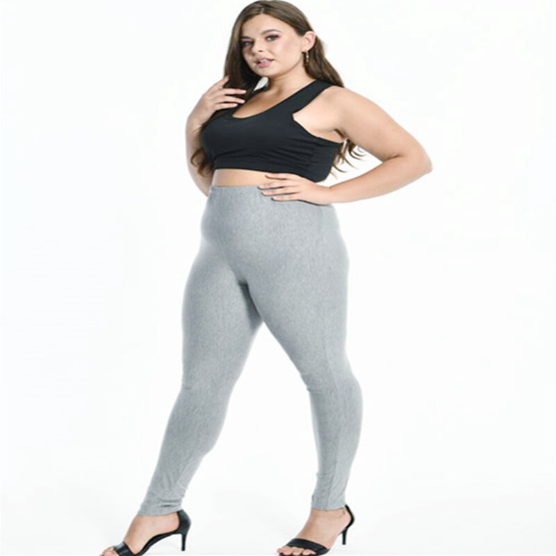 Plus rozmiar legginsy dla kobiet modalne bawełniane Stretch elastyczne stałe Sheer Femme Legin Mujer spodnie US 5XL 4XL XXXL XXL XL L
