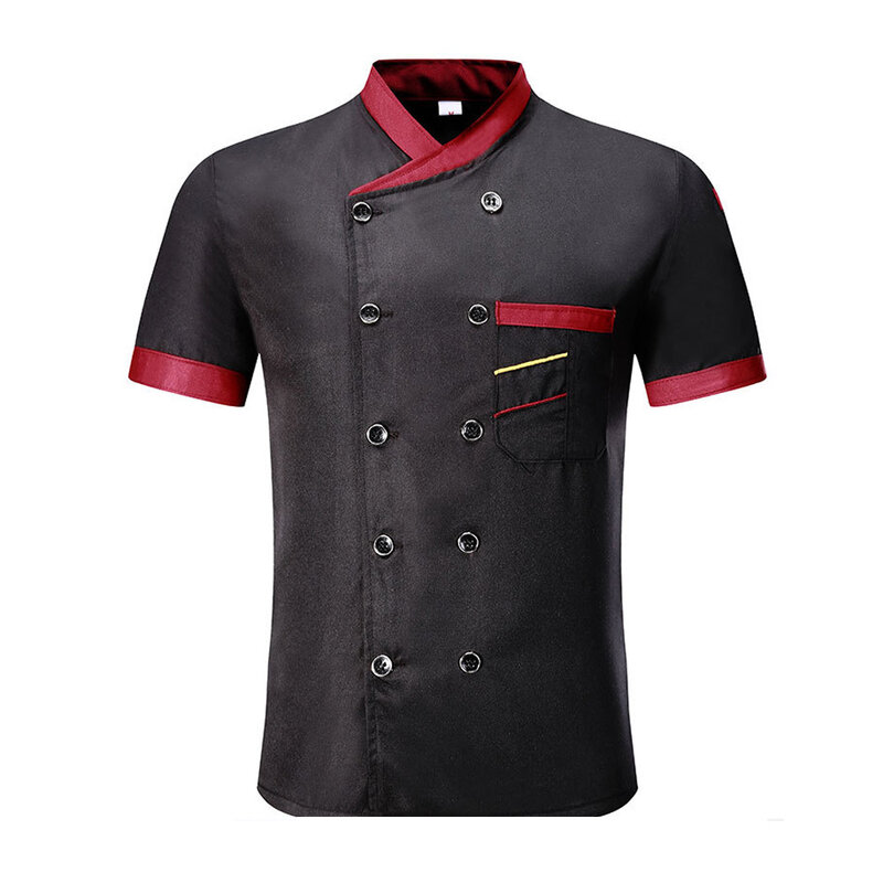 Unisex manga curta camiseta, restaurante, hotel, cozinha, chef, uniforme, jaquetas, tops, mulheres, homens, roupas de trabalho