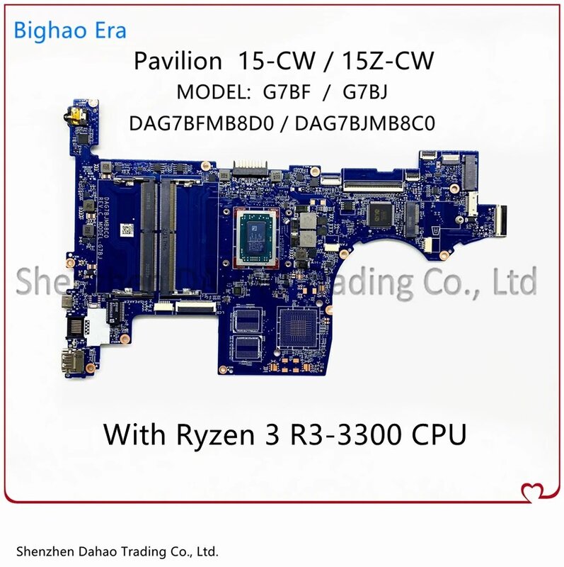 DAG7BFMB8D0 DAG7BJMB8D0 For HP Pavilion 15-CW 15Z-CW Laptop Motherboard With R3 R5 R7 CPU DDR4 L22761-001 L22762-001 L46710-601