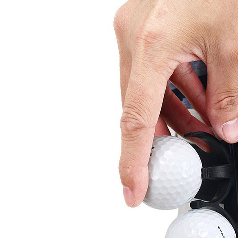 Dual Golf Ball Holder, Plástico, Portátil, Armazenamento, Dobrável, Clipe giratório, Acessórios de golfe