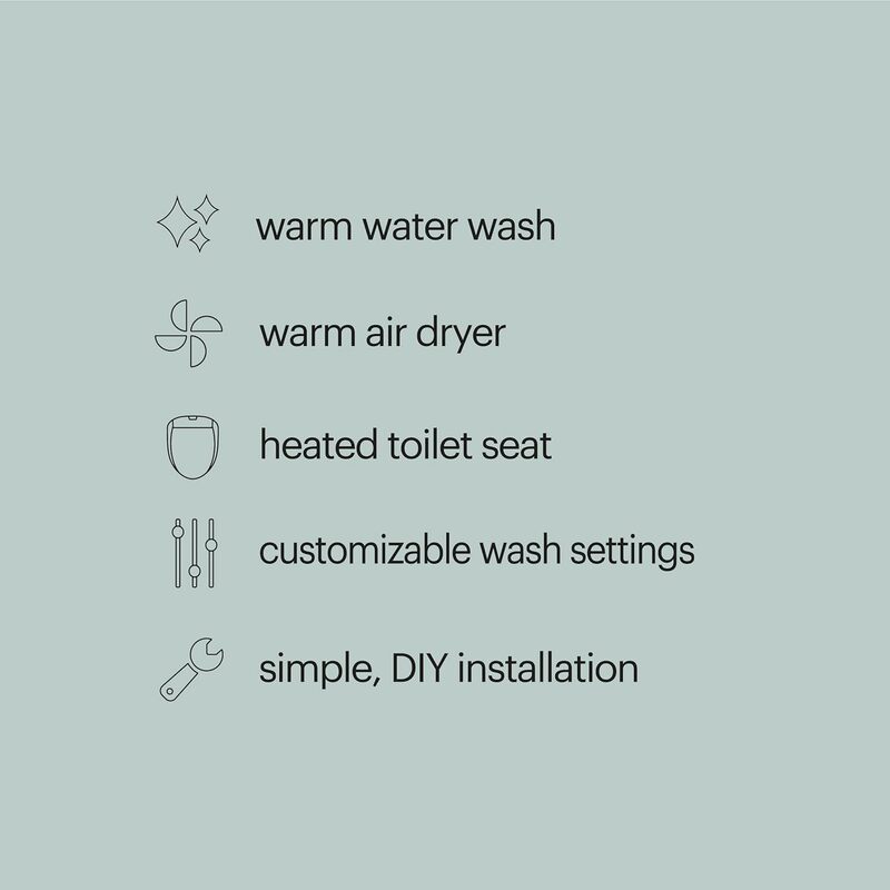 Brondell-Assento Swash Bidé Eletrônico, se acomoda banheiros alongados, White - Lite-Touch remoto, secador de ar quente, lavagem forte, LE99-EW