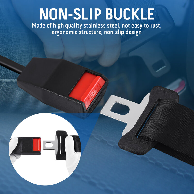 Samger-cinturón de seguridad Universal para coche, extensor de clip automático de 3 puntos, ELR, 2 uds.