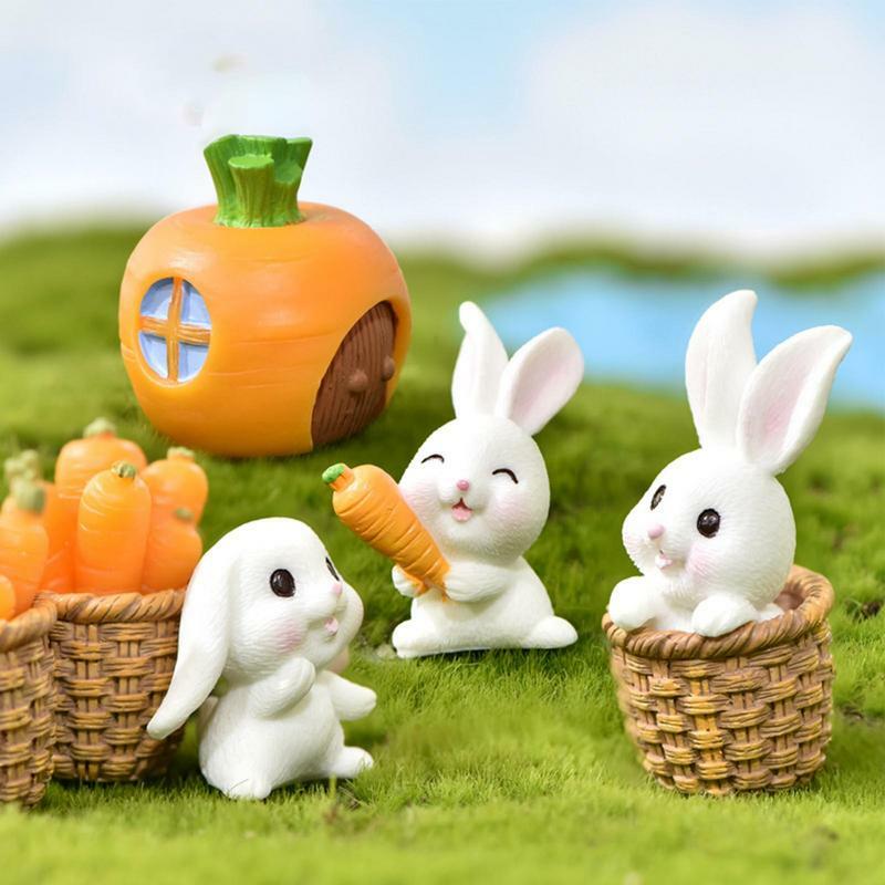 Figurines de lapin Mini pour le nouvel an chinois, ornement de bureau en résine du zodiaque, mascotte du Festival du printemps chinois, 2023