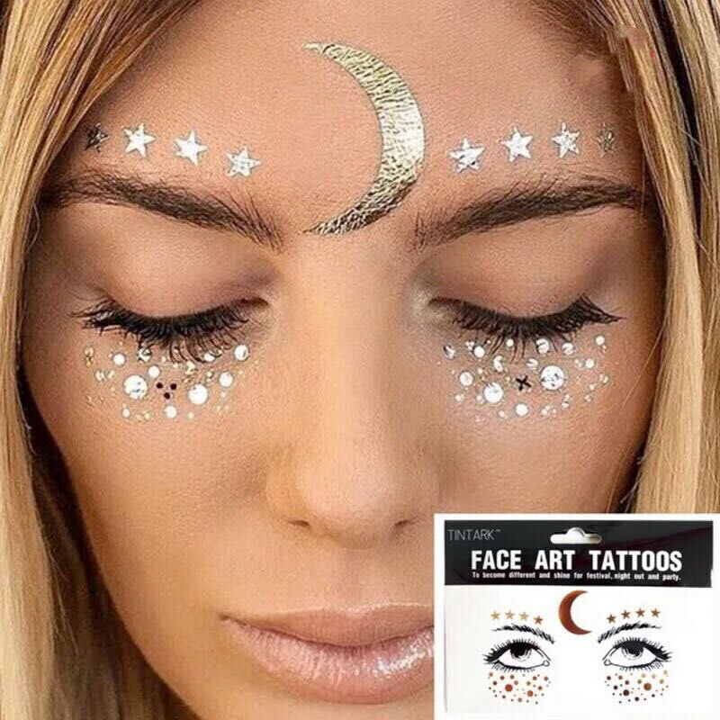 Nieuwe Sproeten Stickers Tattoo On Face Festival Accessoires Glitter Bright Face Art Tattoo Sticker Gezicht Juwelen Gemsface Decoratie