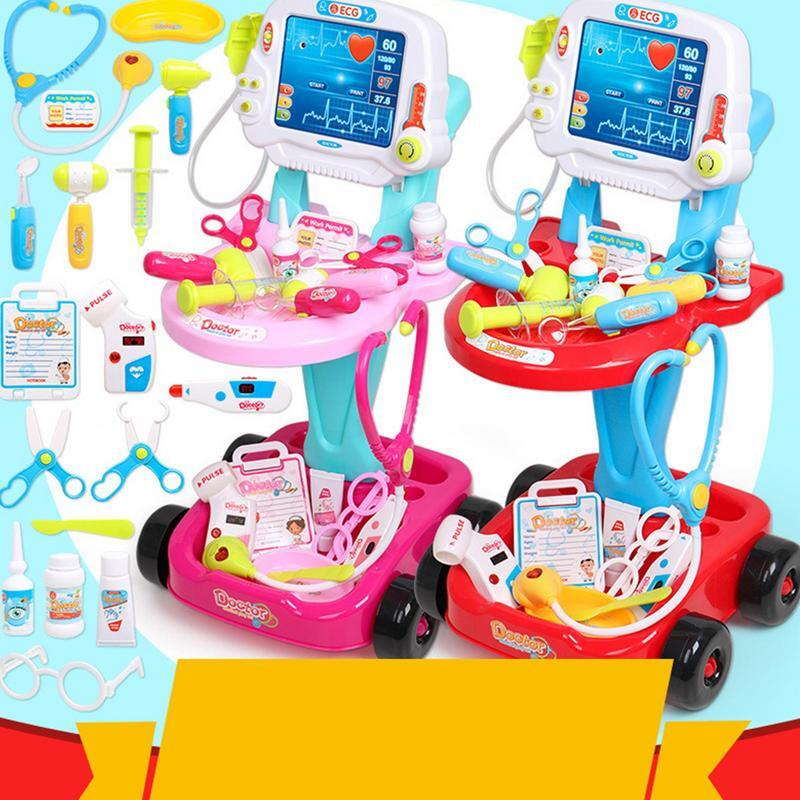 Kit de brinquedos médico fingir para crianças, Puzzle Toys, Medical Station Set, Dress Up Play, Presentes de aniversário para criança