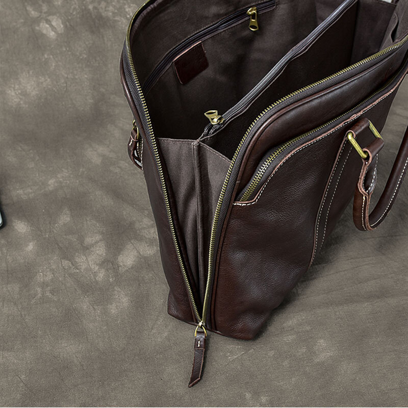 Negócios de luxo genuíno couro maleta do vintage bolsa 15 Polegada bolsa para portátil dos homens executivo maleta mensageiro sacos ombro