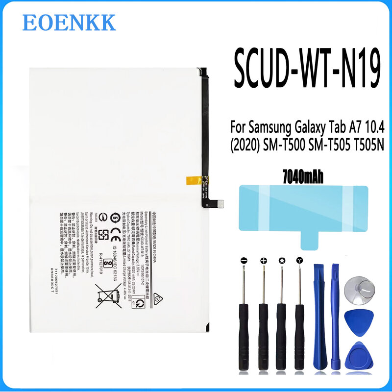 SCUD-WT-N19 Bateria para Samsung Galaxy Tab, A7, 10.4 (2020), SM-T500, SM-T505, T505N, Reparação do Tablet, Bateria de substituição