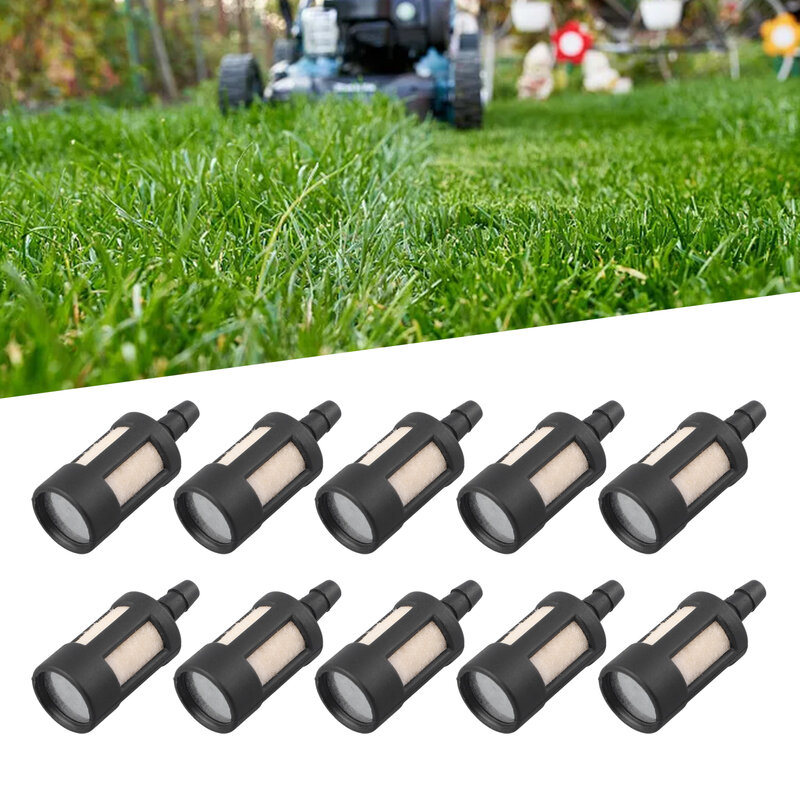 10 buah Filter bahan bakar umum untuk pemangkas rumput gergaji mesin taman Aksesori alat listrik bensin pengganti mesin taman