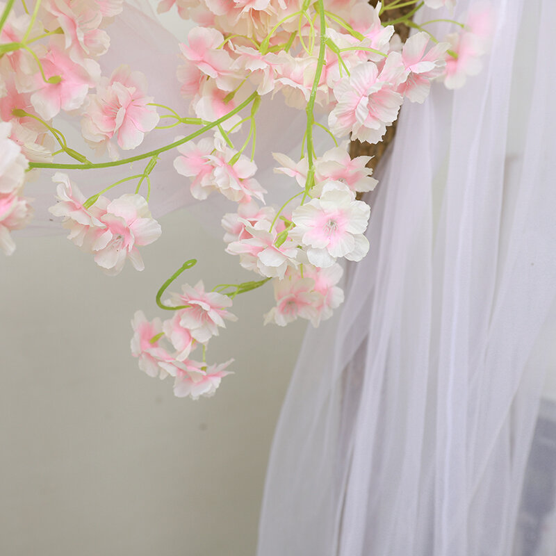 180CM artificiale Sakura fiore vite arco di nozze casa festa di natale camino decorazione fiore di ciliegio di seta appeso a parete ghirlanda