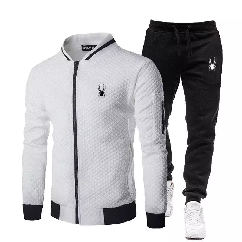 2024 Spring and Autumn Men's Set Brand Fashion Zipper Jacket+Pants 2-Piece Men's Casual Jogging Sportswear Set