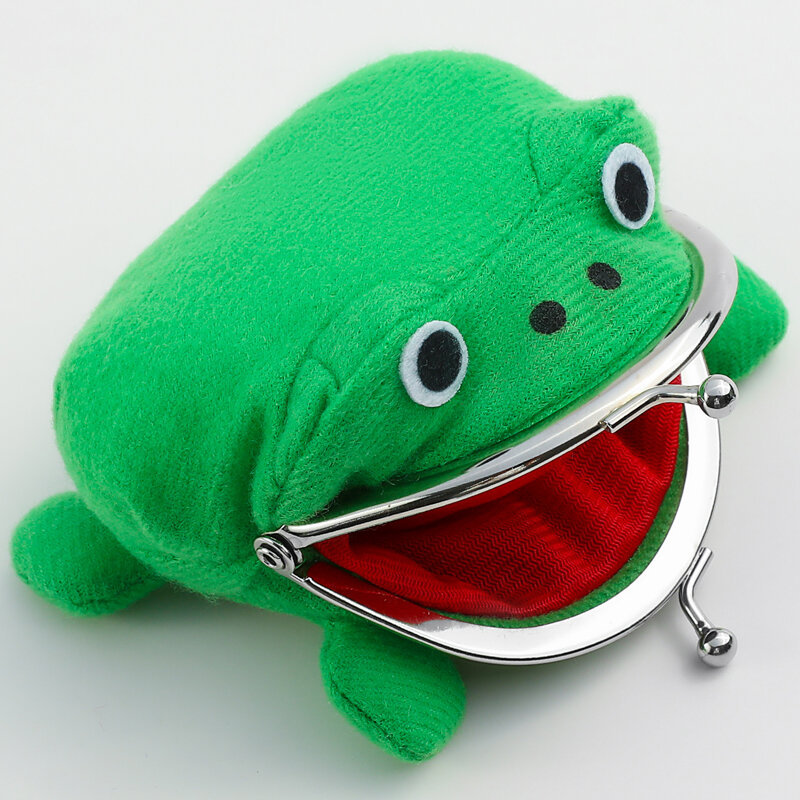 나루토 애니메이션 개구리 지갑 동전 지갑 열쇠 고리, 귀여운 봉제 녹색 개구리 만화 코스프레 지갑, 여성용 가방 액세서리