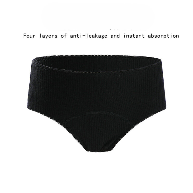 9082 Seamless Menstrual Underwear Mid Waist Women Panties Four-layer Absorbent Briefs Physiological Period Pants