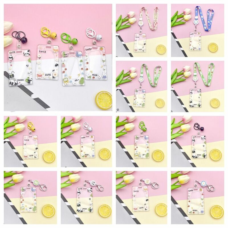 Bär Cartoon Acryl Karten halter niedlichen transparenten Panda koreanischen Stil elastische Schnalle weiblich/Studenten