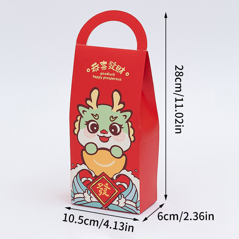 Chiński nowy rok Box Spring Festival przenośne pudełka do słodkich wyrobów torby z ręką