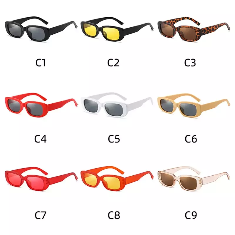 Lunettes de soleil ovales vintage pour femmes, petites lunettes de soleil rectangulaires pour femmes, petites lunettes d'assortiment, marque de luxe, UV400, nouveau