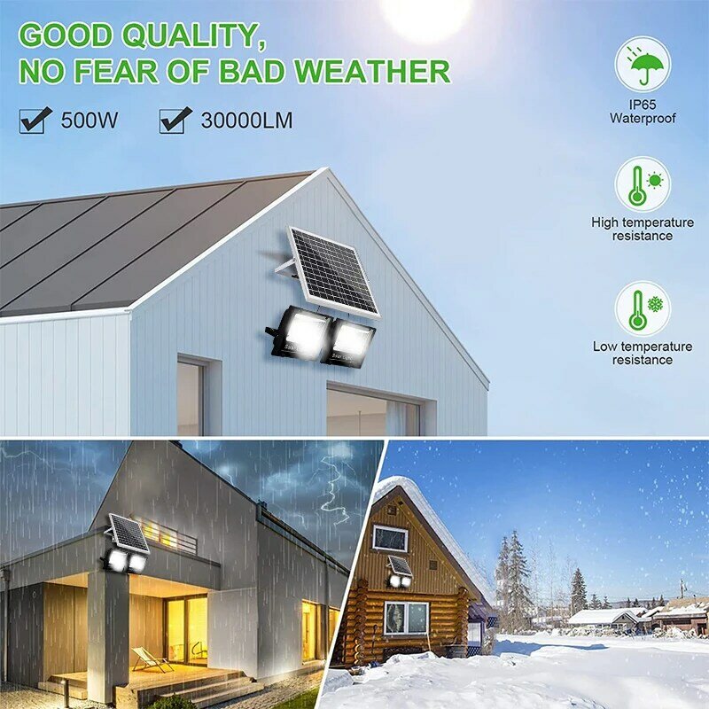 防水ソーラーパネルスポットライト,超高輝度LEDガーデンライト,400/200W,リモコン付き