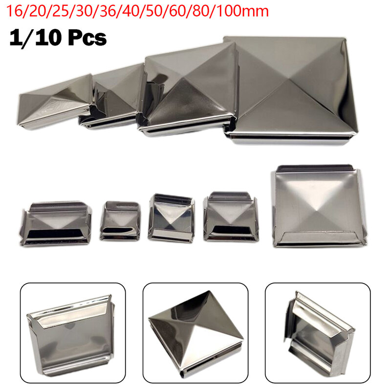 Stainless Steel Post Cap with Pyramid Shape  Protects Post Ends and Adds Style  Available in Multiple Sizes 16